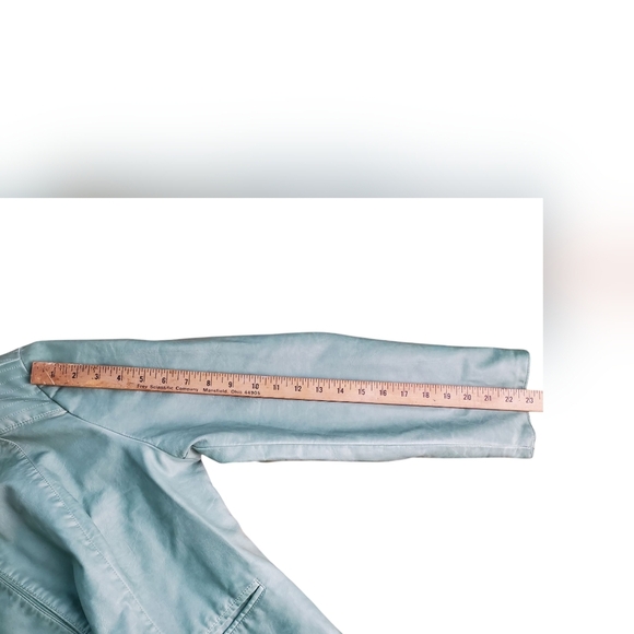 Women's Chico's Vegan Leather Jacket. Green. Chico's Size 2 (12 Or MED conv) - Picture 11 of 15